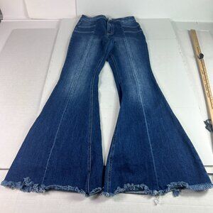 KanCan Jeans Women's 29x33* High Rise Rise Flare Front Seam Raw Hem Denim Tag 29
